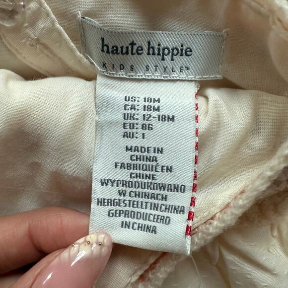 Haute Hippie Kids Crochet Ruffle Strap Dress Cream Size 18M Boho Chic Heirloom - Picture 5 of 5